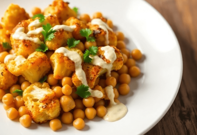 gerösteter Blumenkohl Kichererbsen Rezept