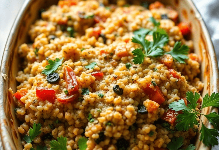 herzhafter Gemüse Quinoa Auflauf
