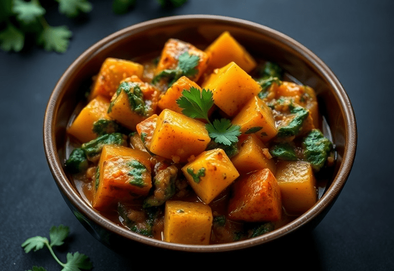 indisches Kartoffel Spinat Curry