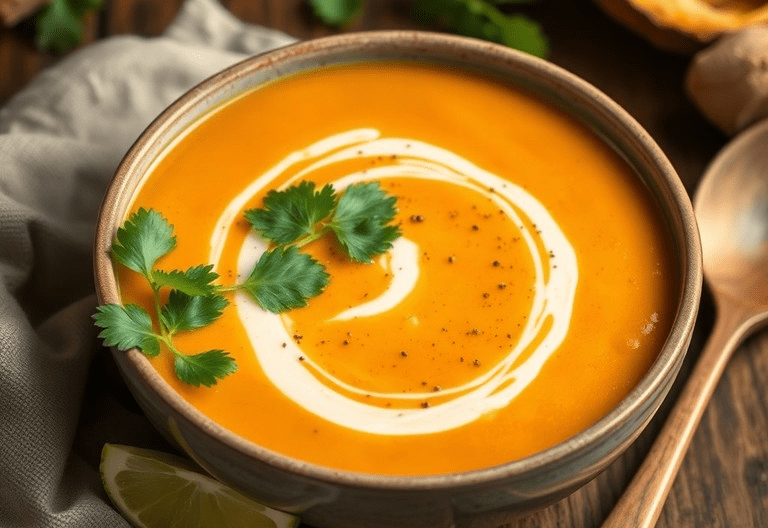 glutenfreie Kürbis Kokos Suppe