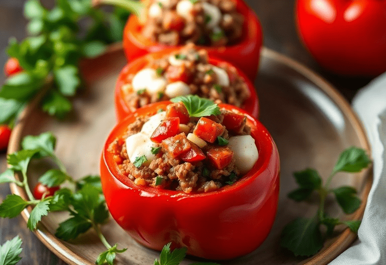 mediterrane gefüllte Paprika Rezept